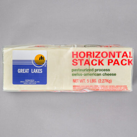 Great Lakes Pre-sliced Swiss American Cheese - 480/Case