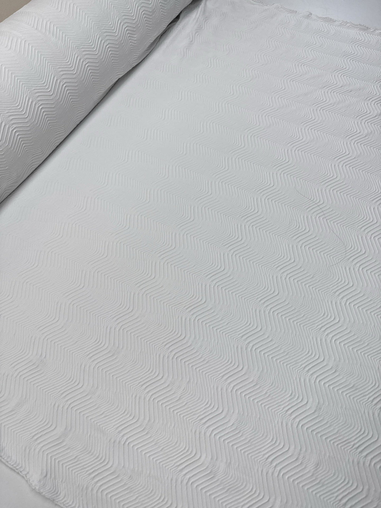 White Polyamide Elastane Knitted Fabric