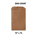 Flat Kraft Paper Bags 12" x 15"