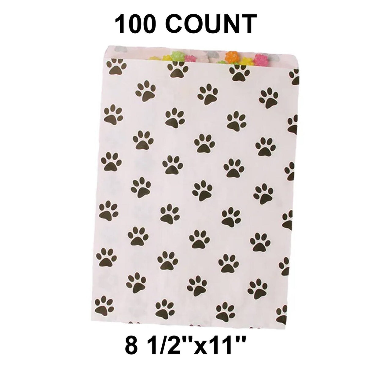 Paw Print Paper Shopping Bags 8 1/2" x 11"