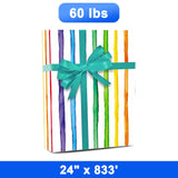 Striped Gift Wrap 24" x 833' Roll 60 lbs