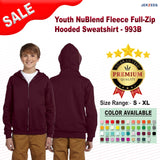 Jerzees® Youth NuBlend Fleece Full-Zip Hooded Sweatshirt