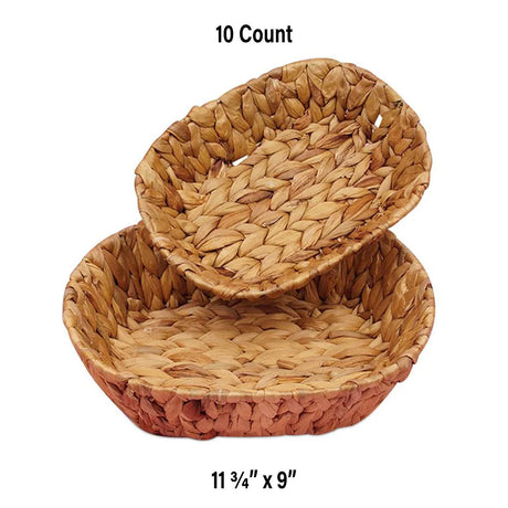 Oval Natural Rush Basket Tray 9" x 11.75"