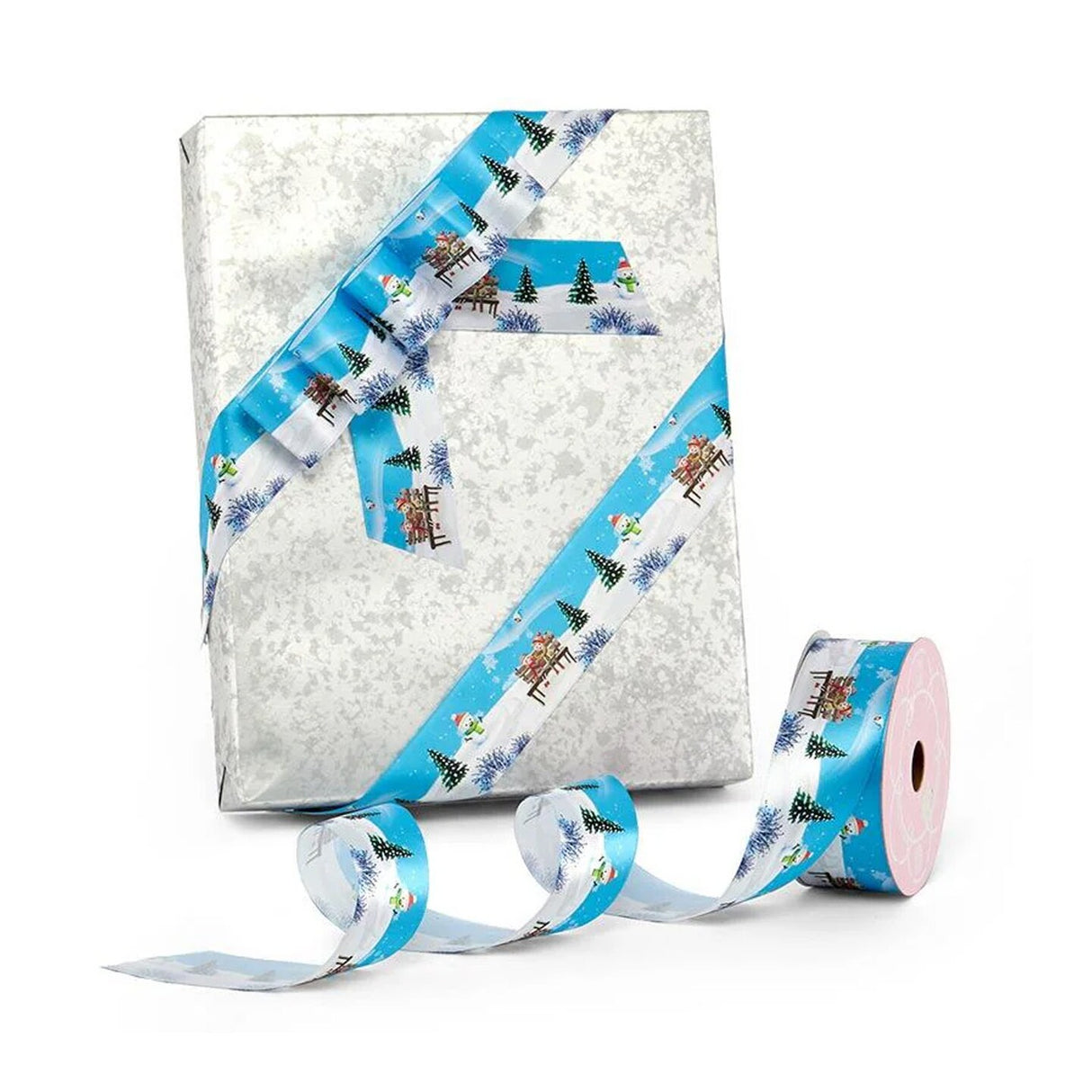 Christmas Scene Satin Ribbon 1 1/2 '' x 25 Yards