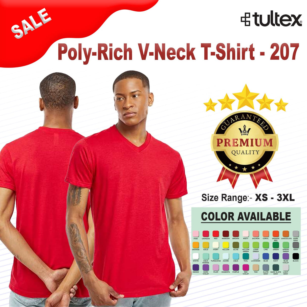 Tultex® Poly Rich V-Neck Short Sleeve T-Shirt