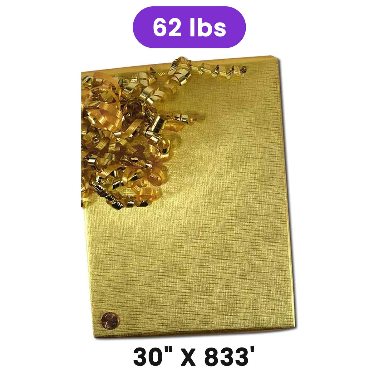 Gold Texture Embossed Metallic Wrapping Paper 30" x 833" Jumbo Roll