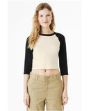 BELLA + CANVAS® Ladies Micro Ribbed Three Quarter Raglan Baby T Shirt