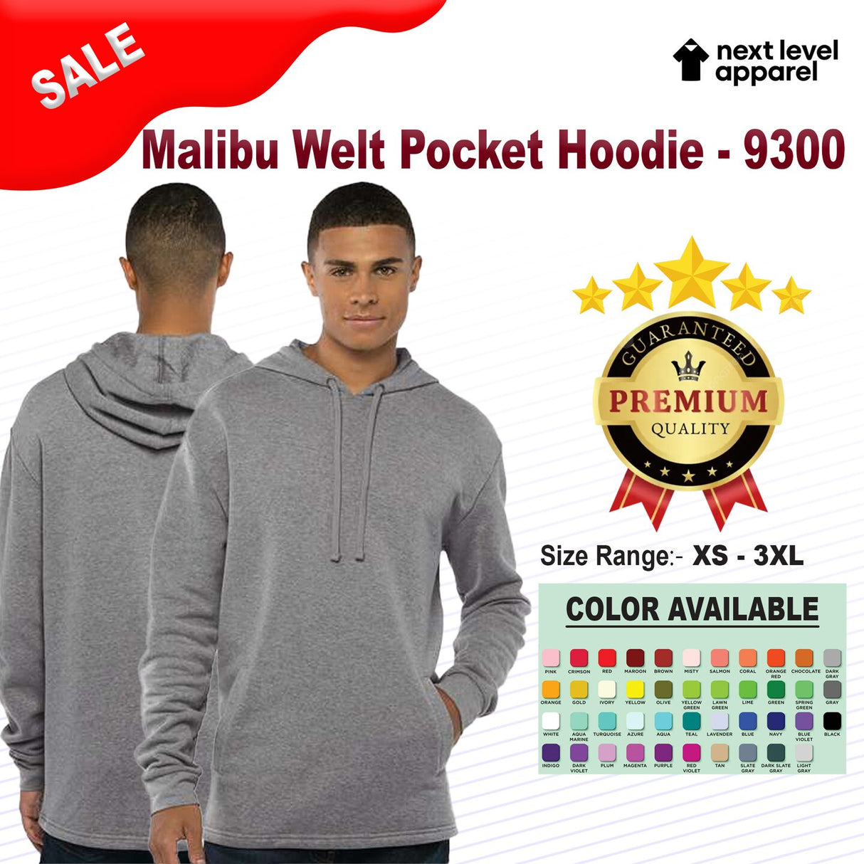 Next Level® Malibu Welt Long Sleeve Pocket Hoodie