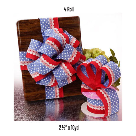 Multi Patriotic Ribbon 2.5" x 10 Yards