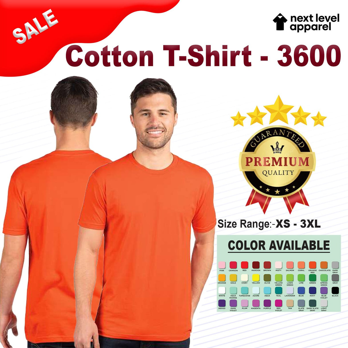 Next Level® Cotton Short Sleeve Crew Neck T-Shirt