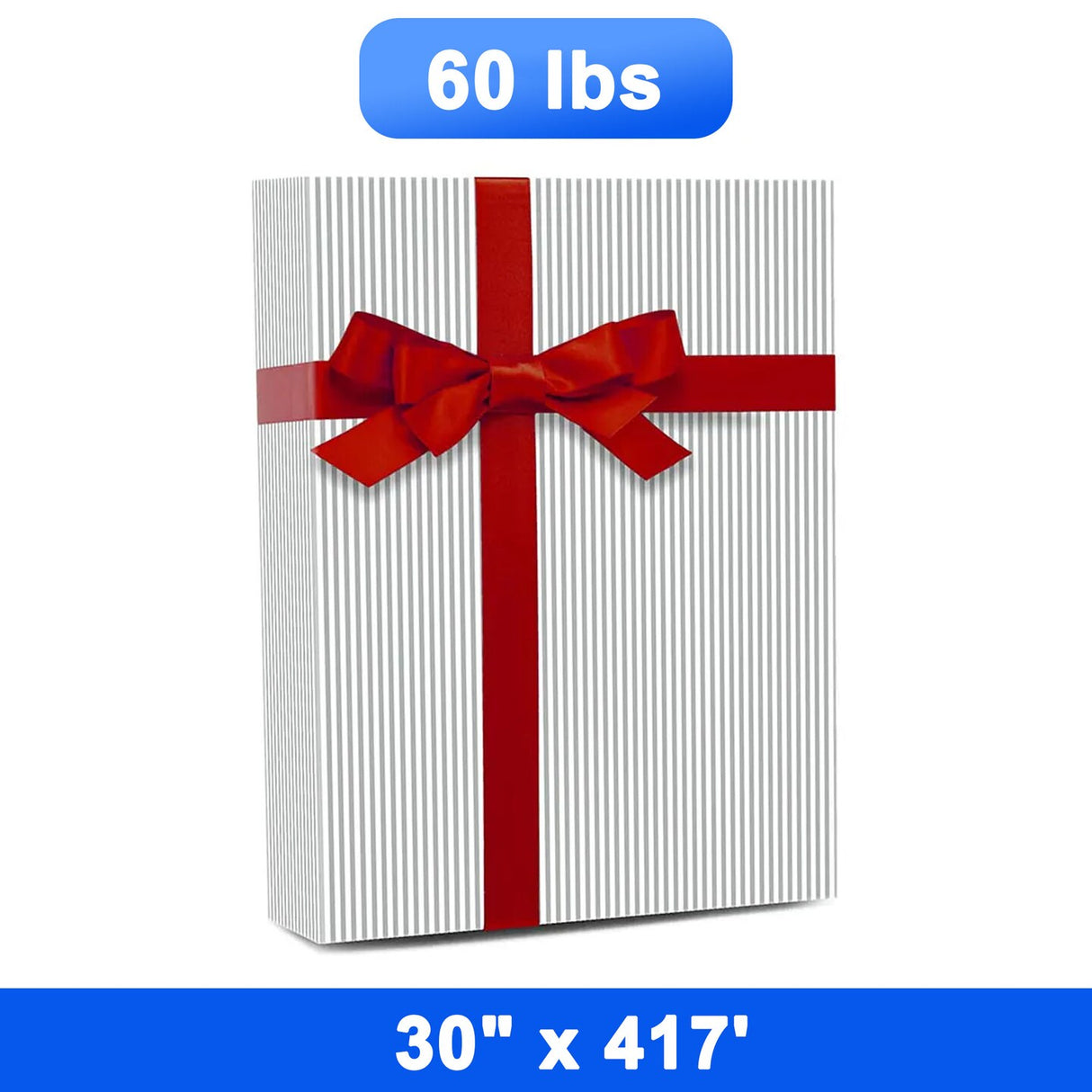Heavy Duty Stripes Wrapping Paper 30'' x 417' 60 lbs