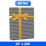 Versatile Striped Gift Wrap 30" x 208' Roll 60 lbs