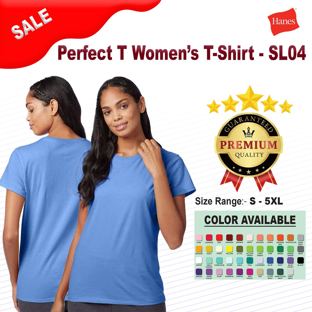 Hanes® Perfect-T Women’s Crewneck Short Sleeve T-Shirt