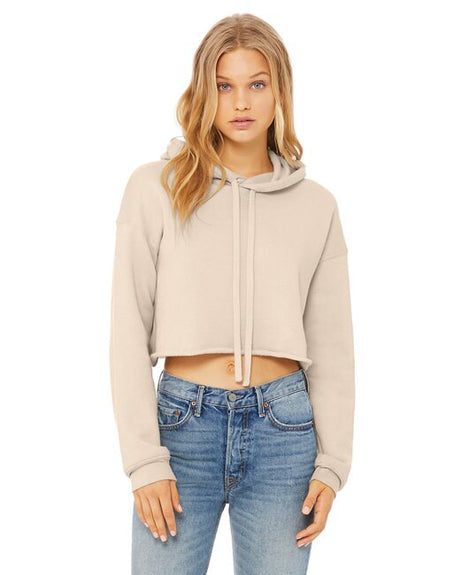 BELLA + CANVAS Women’s Cropped Fleece Hoodie Sweatshirt in White