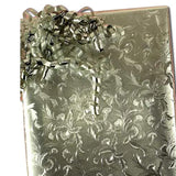 Silver Large Floral Embossed Metallic Wrapping Paper 30" x 833" Jumbo Roll