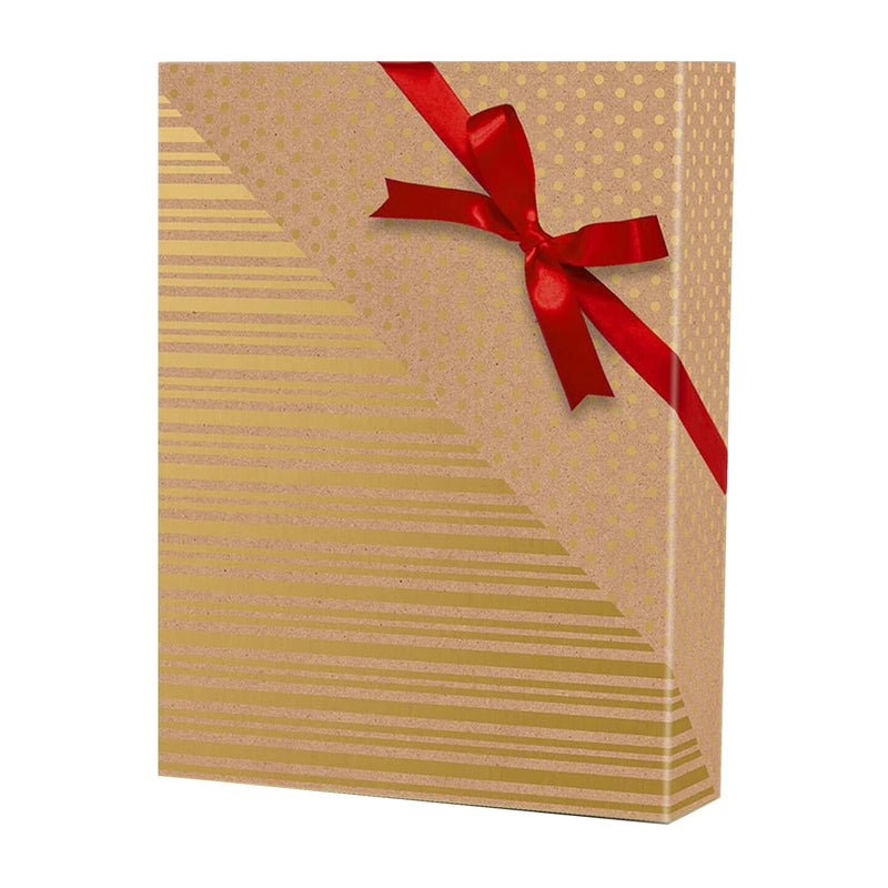 24''x208' Gold Dot & Stripe Reversible Wrapping Papers for a Festive Christmas