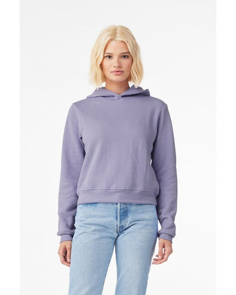 BELLA + CANVAS Bella + Canvas Ladies Long Sleeve Pullover Hooded Sweatshirt in Black