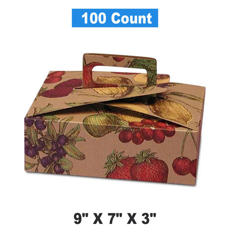 Flat Take Out Food Carrier with Handle 9" x 7" x 3"