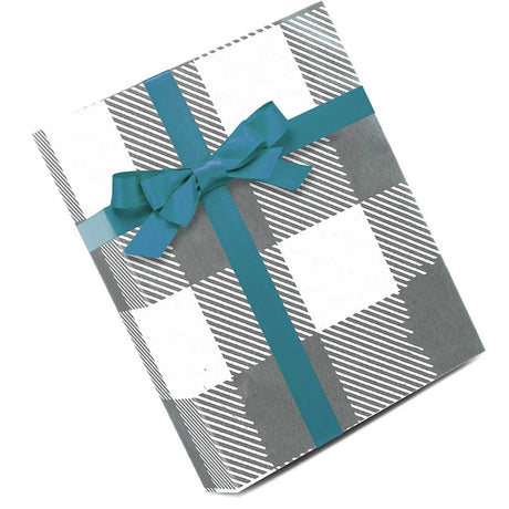 Plaid Christmas Wrapping Paper Silver Metal Lumberjack 30 ''x833 '