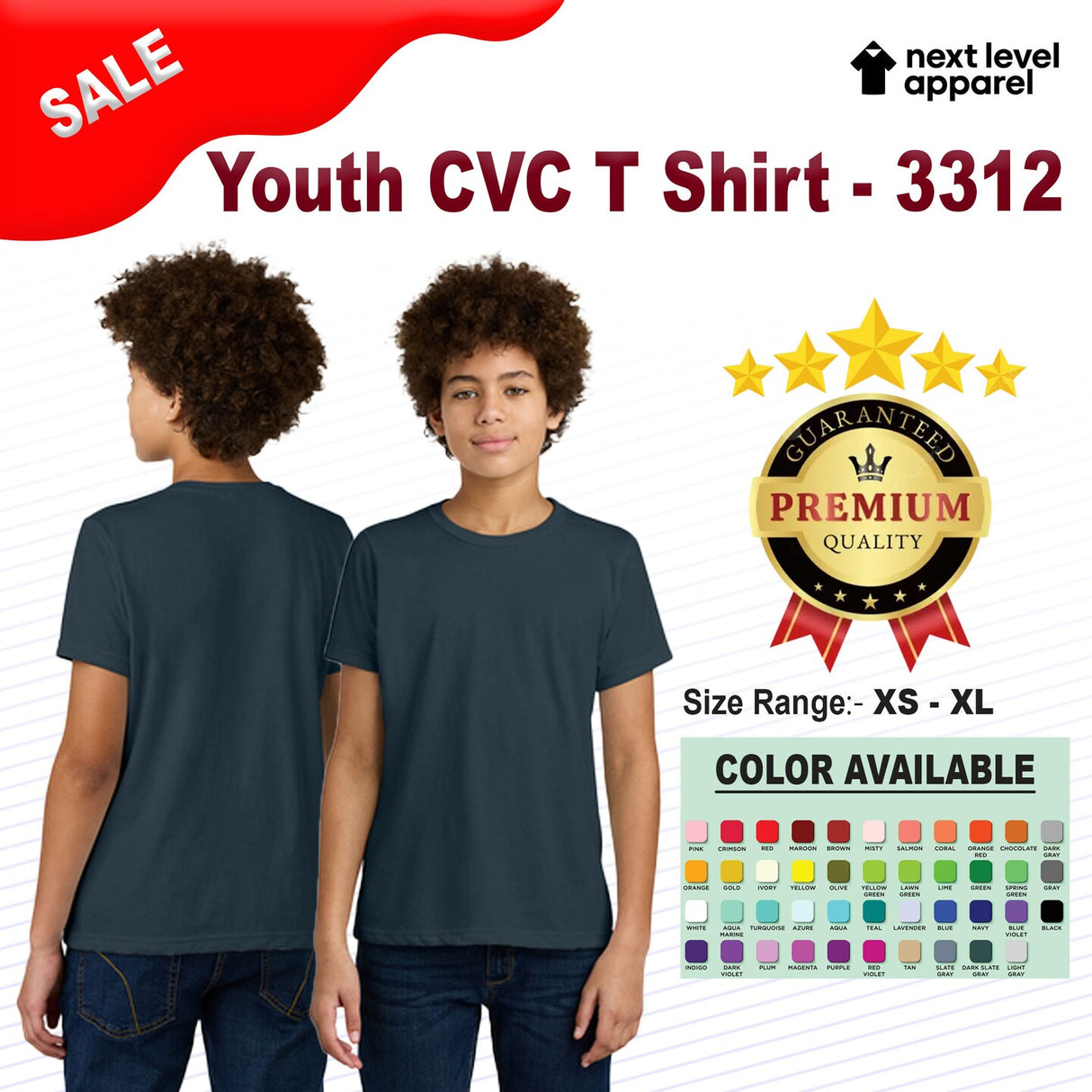 Next Level® Youth Short Sleeve Crewneck CVC T-Shirt