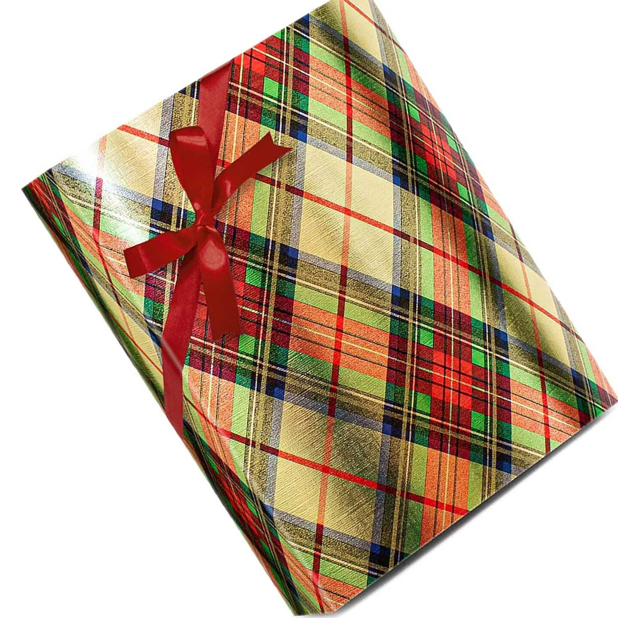Plaid Christmas Wrapping Paper Traditional Gold Plaid 30 ''x417 '