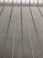 P Kaufmann Glacier White Linen Look Sheer Iznik Stripe Polyester Fabric - White, Stripe, 118" Width (1 Yard)