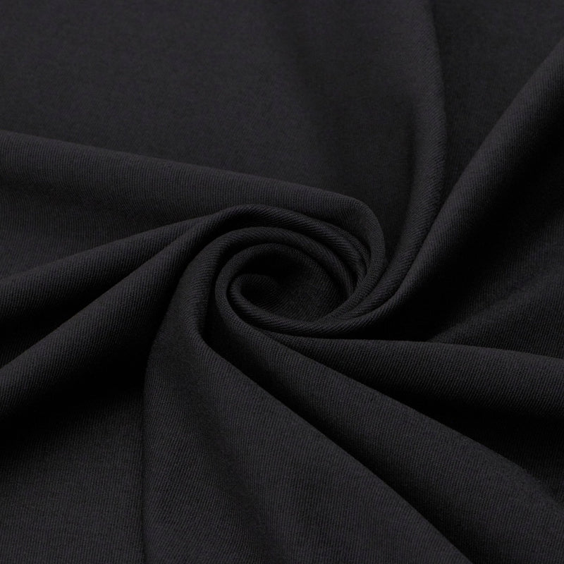 Silky Polyester Spandex Black Fabric