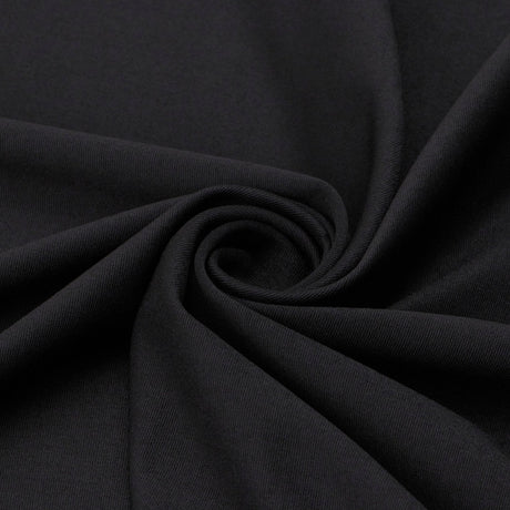Silky Polyester Spandex Black Fabric
