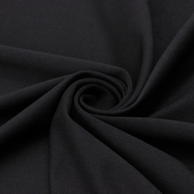 Silky Polyester Spandex Black Fabric