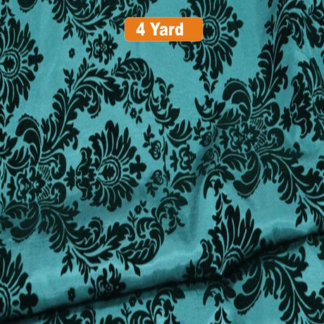 Damask Flocking Taffeta Fabric - 60" Wide for Curtains, Apparel, and Décor