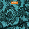 Damask Flocking Taffeta Fabric - 60" Wide for Curtains, Apparel, and Décor