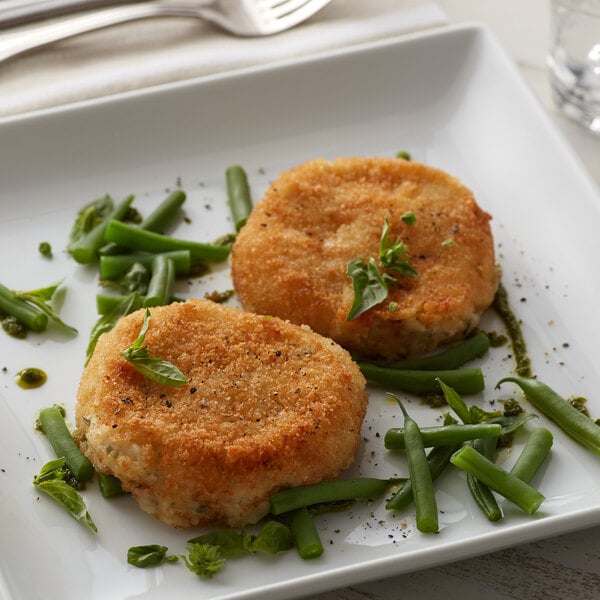 Spring Glen Fresh Foods 4 oz. Fried Garlic Herb Risotto Cakes - 20/Case
