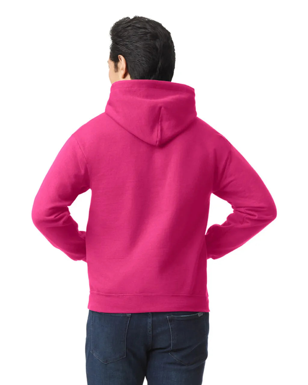Gildan 18500 Pullover Hoodie Fabric - Heliconia, Classic Fit, Double-Lined Hood, Pouch Pocket (1 Unit)