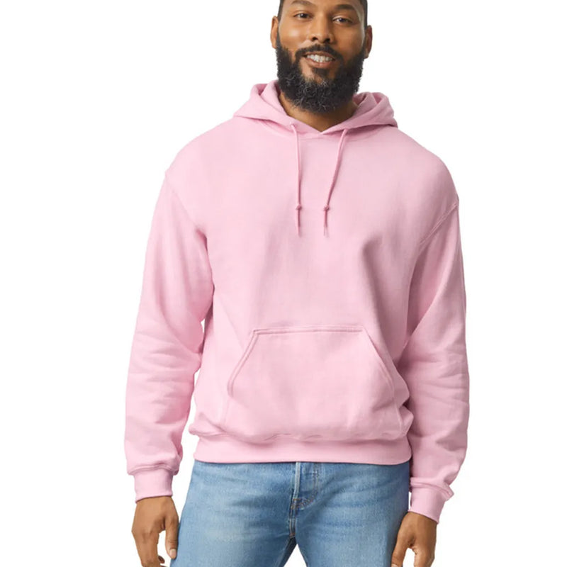 Gildan 18500 Pullover Hoodie Fabric - Light Pink, Classic Fit, Double-Lined Hood, Pouch Pocket (1 Piece)