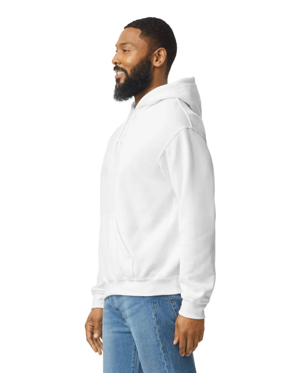 Gildan 18500 Pullover Hoodie Cotton Blend Fabric - White, Classic Fit, Double-Lined Hood (1 Hoodie)
