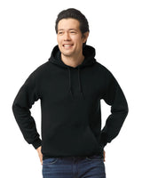 Gildan 18500 Pullover Hoodie - Black Cotton Blend Fabric - Black, Classic Fit, Double-Lined Hood, Pouch Pocket (1 Piece)