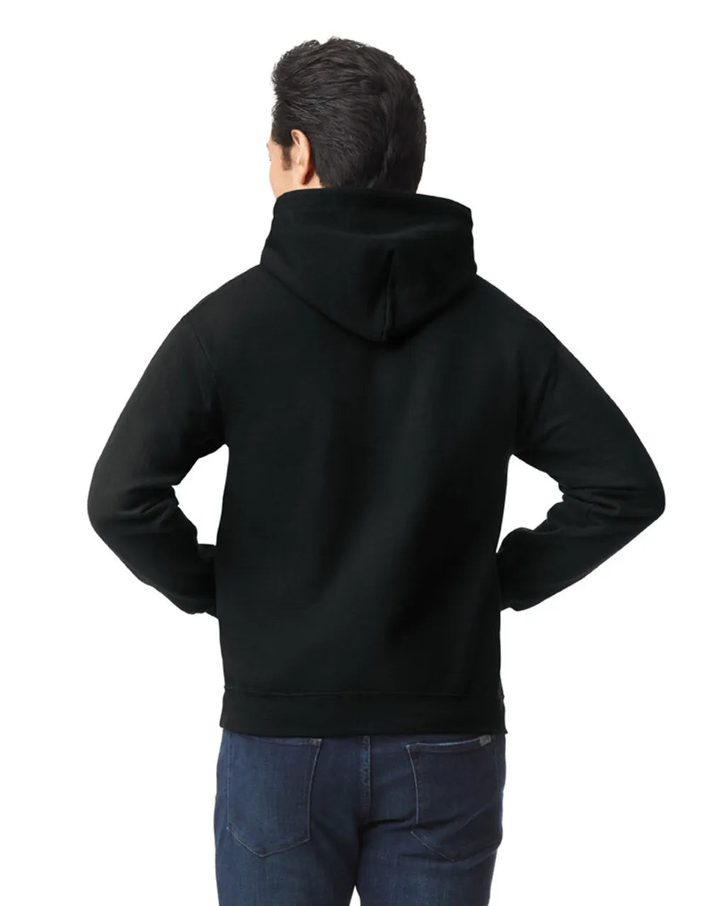 Gildan 18500 Pullover Hoodie - Black Cotton Blend Fabric - Black, Classic Fit, Double-Lined Hood, Pouch Pocket (1 Piece)