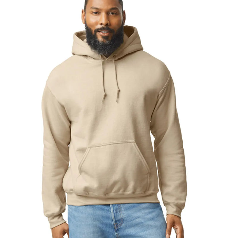 Gildan 18500 Pullover Hoodie Cotton Blend Fabric - Sand, Classic Fit, Double-Lined Hood (1 Piece)