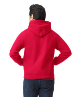 Gildan 18500 Pullover Hoodie - Red Cotton Blend Fabric - Red, Classic Fit, Double-Lined Hood (1 Piece)