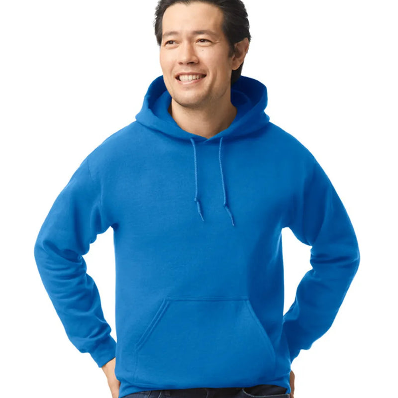 Gildan 18500 Pullover Hoodie - Heavy Blend Cotton Polyester Fabric - Royal, Classic Fit, Double-Lined Hood (1 Unit)