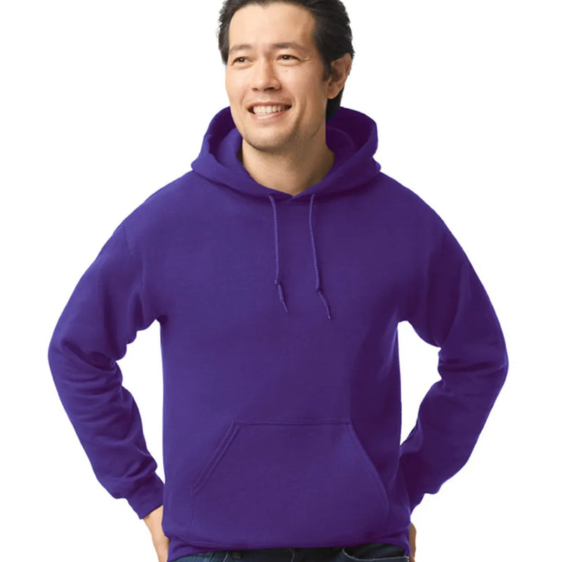 Gildan 18500 Pullover Hoodie - 100 Percent Cotton Blend Fabric - Team Purple, Classic Fit, Double-Lined Hood (1 Unit)