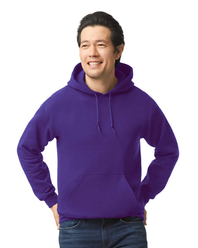 Gildan 18500 Pullover Hoodie - 100 Percent Cotton Blend Fabric - Team Purple, Classic Fit, Double-Lined Hood (1 Unit)