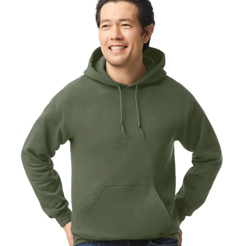 Gildan 18500 Heavy Blend Pullover Hoodie - Military Green, Classic Fit, Double-Lined Hood (1 Piece)