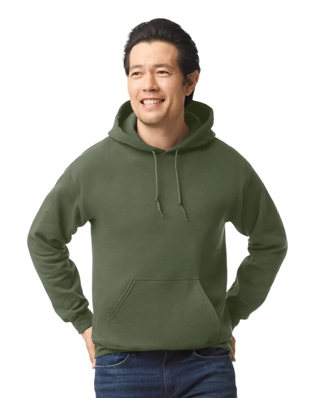 Gildan 18500 Heavy Blend Pullover Hoodie - Military Green, Classic Fit, Double-Lined Hood (1 Piece)