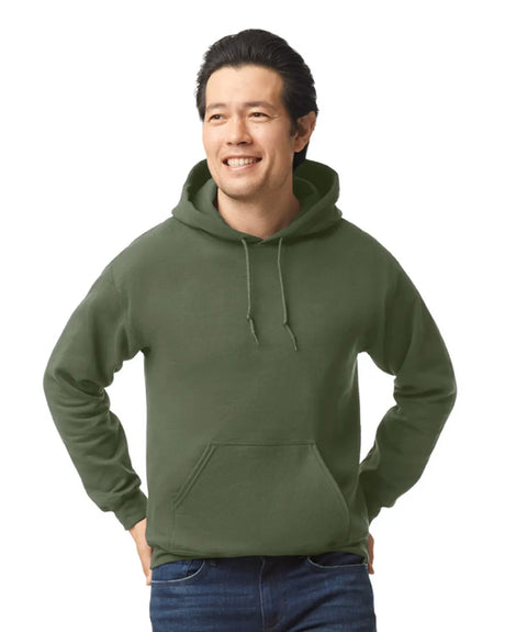 Gildan 18500 Heavy Blend Pullover Hoodie - Military Green, Classic Fit, Double-Lined Hood (1 Piece)