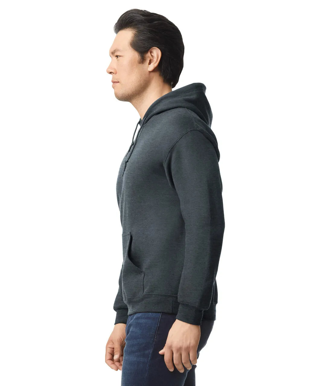 Gildan 18500 Pullover Hoodie - Cotton Blend Fabric - Dark Heather, Classic Fit, Double-Lined Hood (1 Unit)