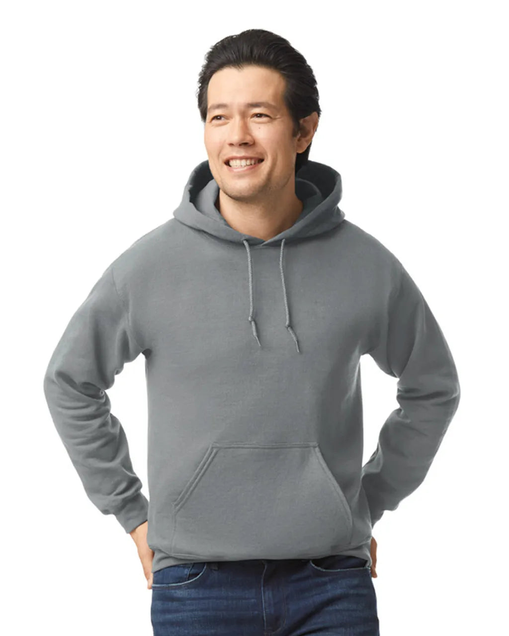 Gildan 18500 Pullover Hoodie Cotton Blend Fabric - Graphite Heather, Classic Fit, Double-Lined Hood (1 Piece)