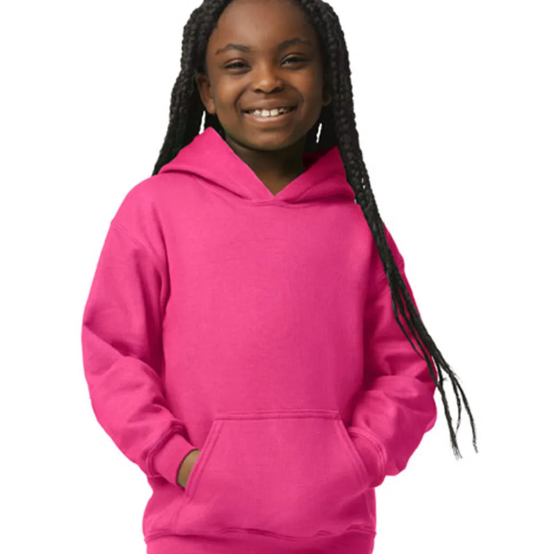 Gildan 18500B Youth Pullover Hoodie - Heavy Blend Fleece Fabric - Hot Pink (1 Piece)