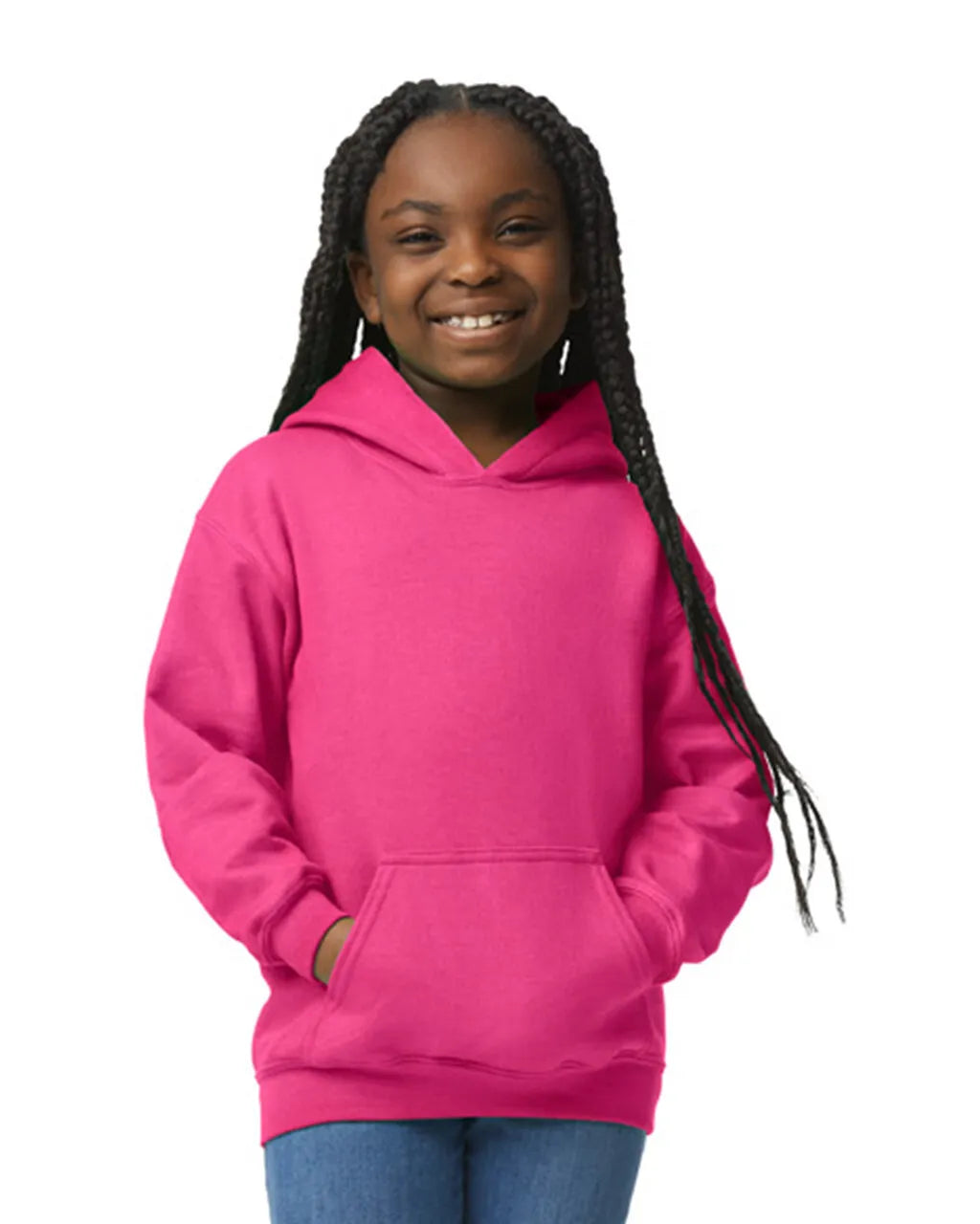 Gildan 18500B Youth Pullover Hoodie - Heavy Blend Fleece Fabric - Hot Pink (1 Piece)