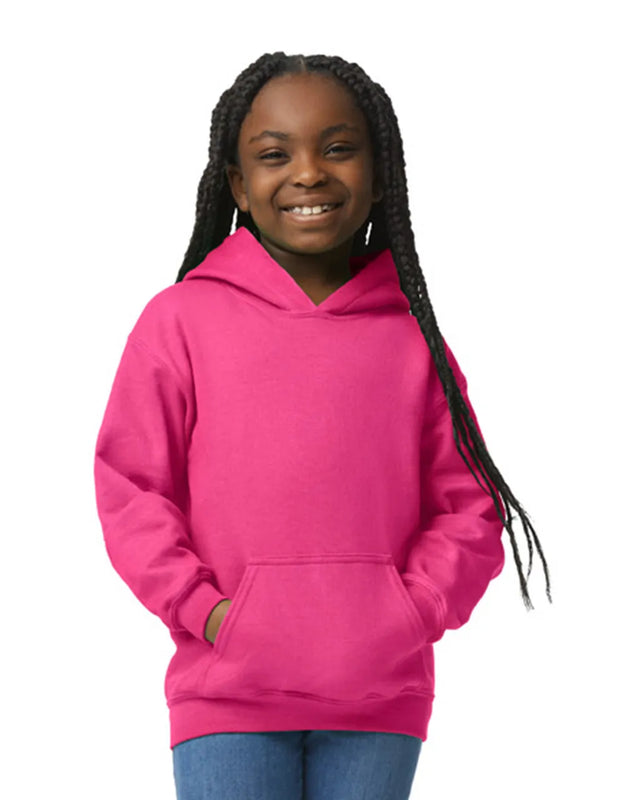 Gildan 18500B Youth Pullover Hoodie - Heavy Blend Fleece Fabric - Hot Pink (1 Piece)
